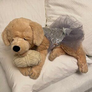 Pet Dog Silver Sequin & Tulle Party Dress for Wedding Costume  XL